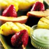Grilled Fruit Kebobs with Tropical Yogurt Sauce