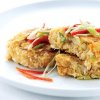 Chili Crab Cakes Topped with Finely Shredded Red Chilies